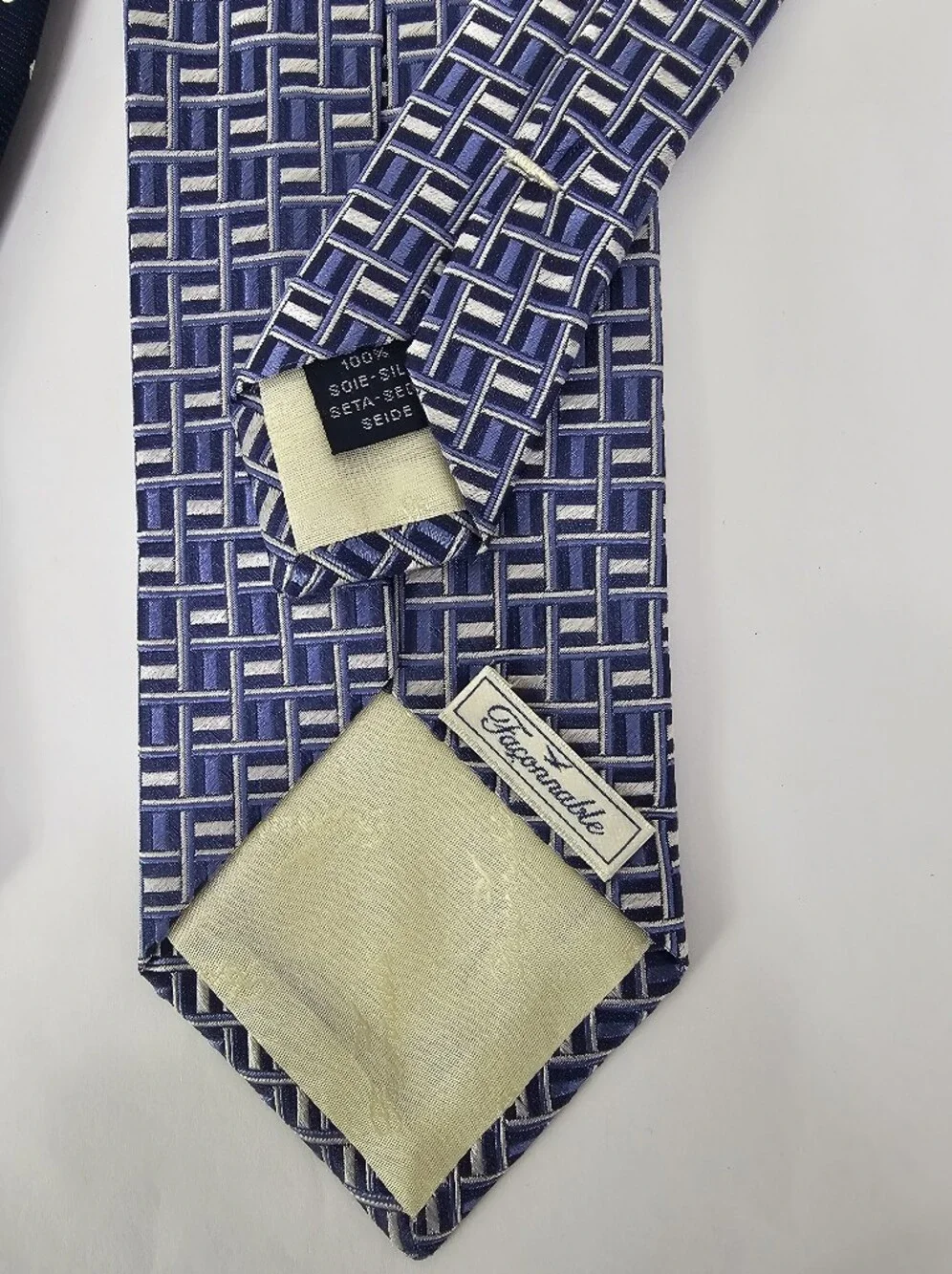 100% Silk Tie Bundle Of 2 Navy and Blue Patterned Men's Ties Office Professional